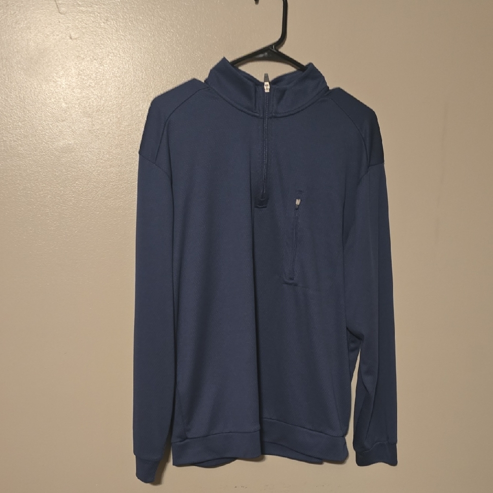 Roundtree & Yorke Men's Quarter Zip Pullover Sweater Navy‎ Size Large